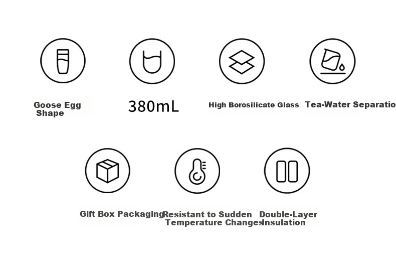 LEIDFOR G7 Double-Layer Glass Cup Maple Leaf Gold 380ml Men's Insulated Water Bottle Mid-Autumn Festival Gift 2