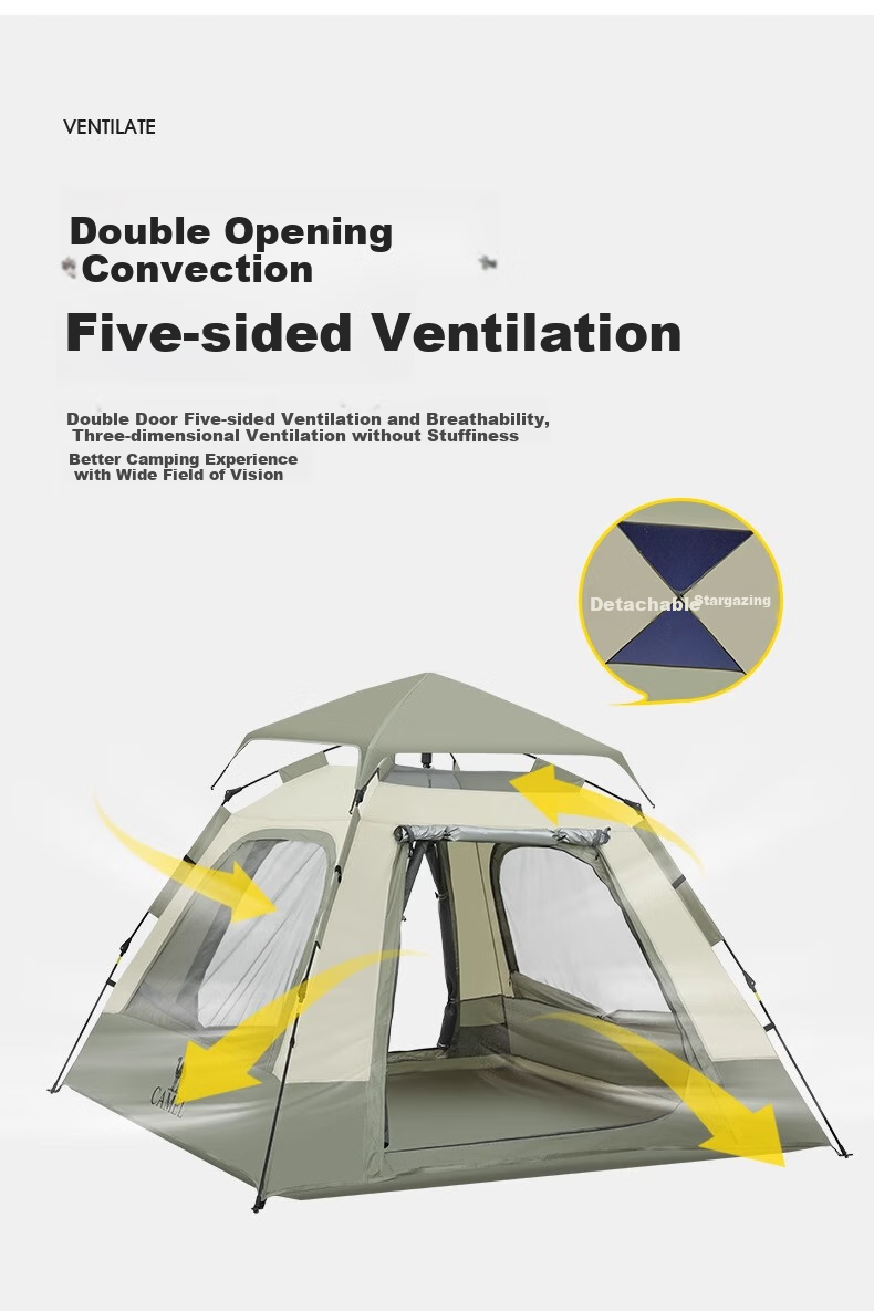 CAMEL Tent, Outdoor Canopy Tent, Silver Coating Sun Protection, Picnic Park Camping Overnight, with Pole Camping Equipment, A027-1B 4