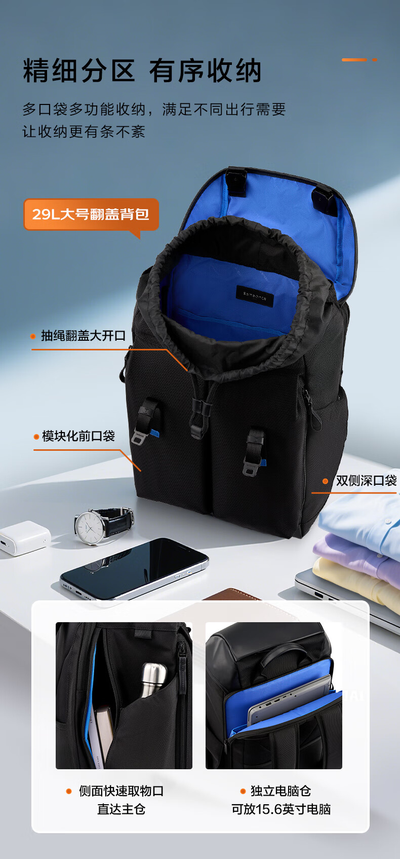 Xinxiuli Men's Backpack, Large Capacity Business Travel Bag, 15-Inch Laptop Bag, Birthday Gift, UI4 5
