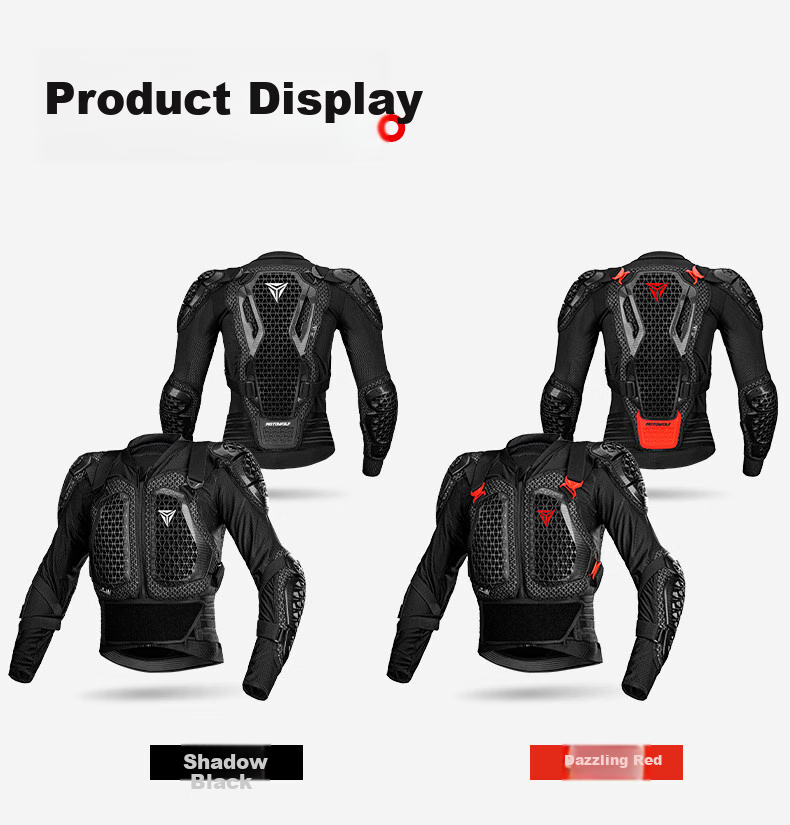 MOTOWOLF Motorcycle Anti-Fall And Anti-Collision Armor Set, Off-Road Motorcycle Riding Armor, Chest And Back Protection, Complete Protective Gear Equipment 19