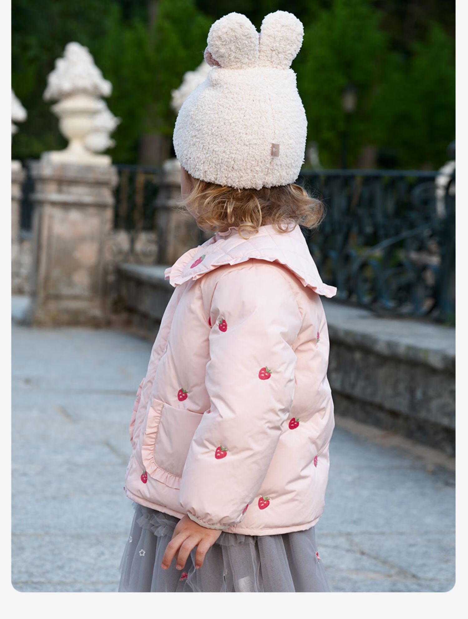 DAVE & BELLA Kids Class A Antibacterial Fleece Down Jacket Girls Short Three-Proof Coat Winter Wear 4