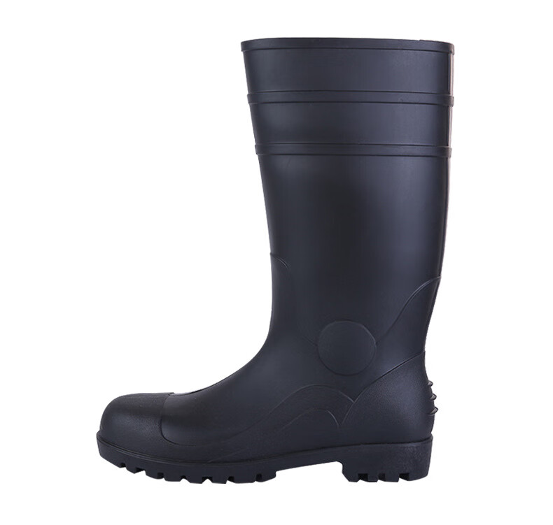 Minggu High Tube Black Anti-Smash Rain Boots Size 43 Steel Toe Matte Safety Work Rain Boots Mining Construction Protective Anti-Smash and Puncture Rain Boots 1