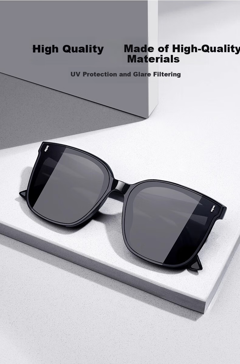 Cuntiandaofu Sunglasses, Polarized Sunglasses, Cool Big Face Driving-Specific UV Protection Sunglasses, Black Frame Polarized Gray 6