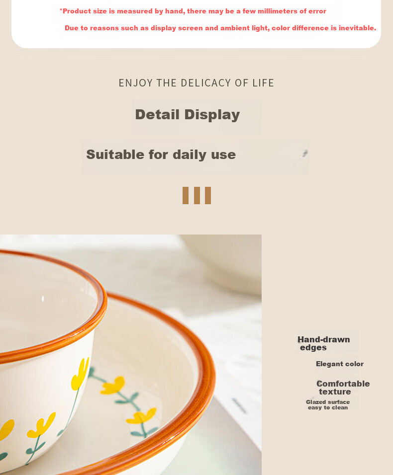 CERAMICS Underglaze Ceramic Bowl And Plate Set, Simple Home Dining Tableware Set, Mountain Chrysanthemum Pattern, 13-Piece Gift Box Set for Mid-Autumn Festival 18