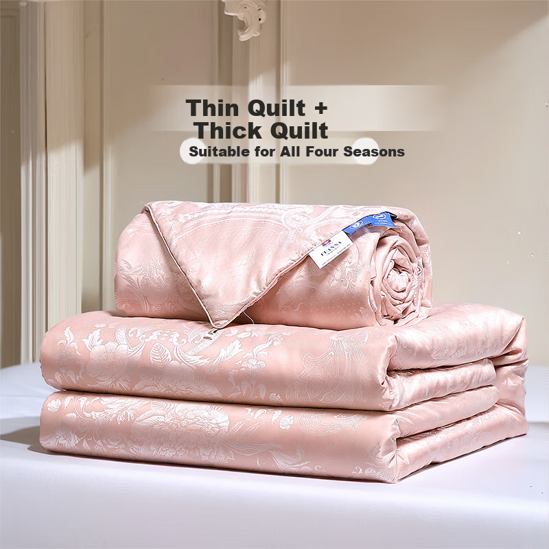 Одеяло FUANNA Home Textiles, 100% натуральный шелк, размер Double, 7.8 Цзинь (3.9 кг), 203*229см, "Свадебная радость"