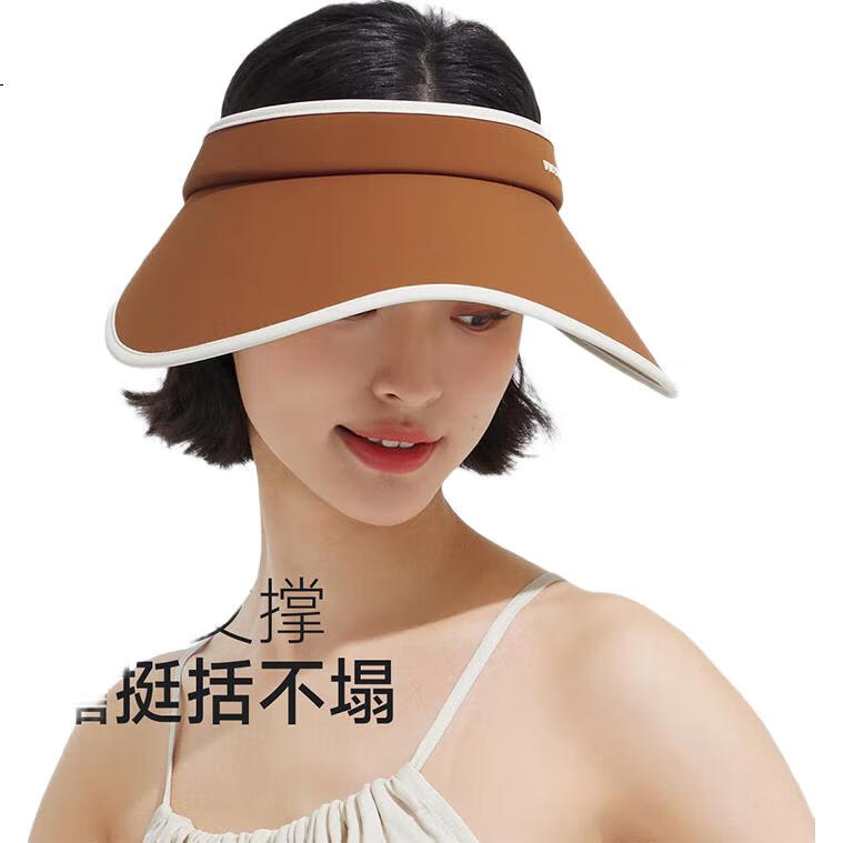 VVC Sun Visor Hat for Women, Open Top UV Protection Cap, Summer Outdoor Beach Sports Hat, Coffee And Beige Color Combinatio