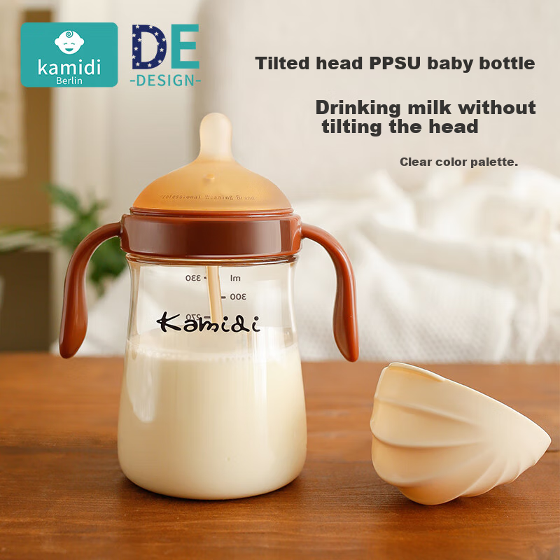 Kamidi Baby Shell PPSU Bottle for 8 Months And Above, Gravity Ball Milk Bottle for Toddlers, 330ml