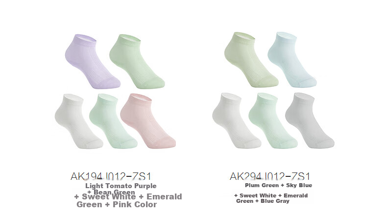 Aimer Kids Summer Socks, 3A Antibacterial And Odor-Eliminating, Boys And Girls Short Socks, 5 Pairs, Purple Blue White Green Pink, for Ages 5-8, Foot Length 18-20 Cm 6