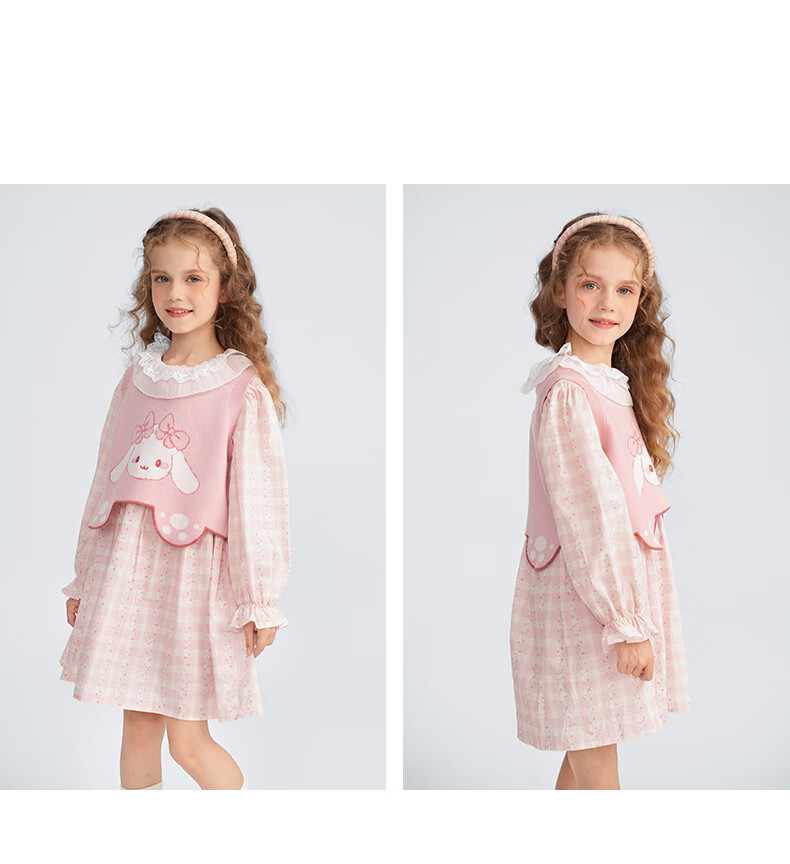 MOMOCO Girls' Autumn Sweet Printed Two-Piece Set, Size 140 6