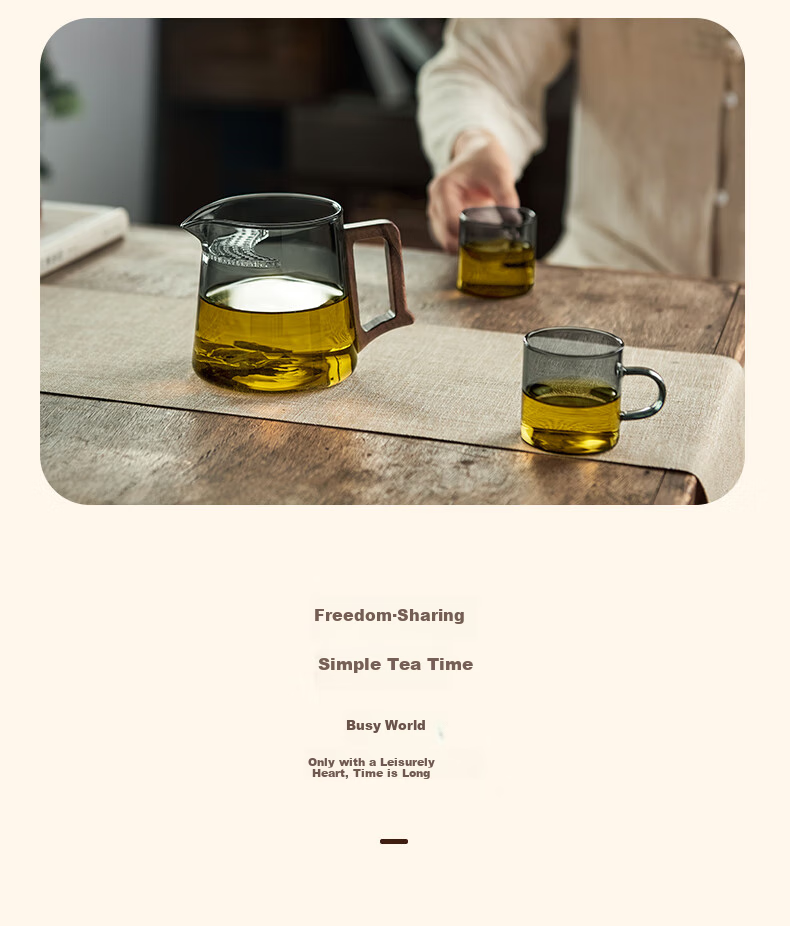 YIHUTEA Fair Cup Glass Teapot, Crescent-Shaped Filter, Specialized Tea Accessory for Green Tea, Glass Tea Divider with Tea Strainer 13