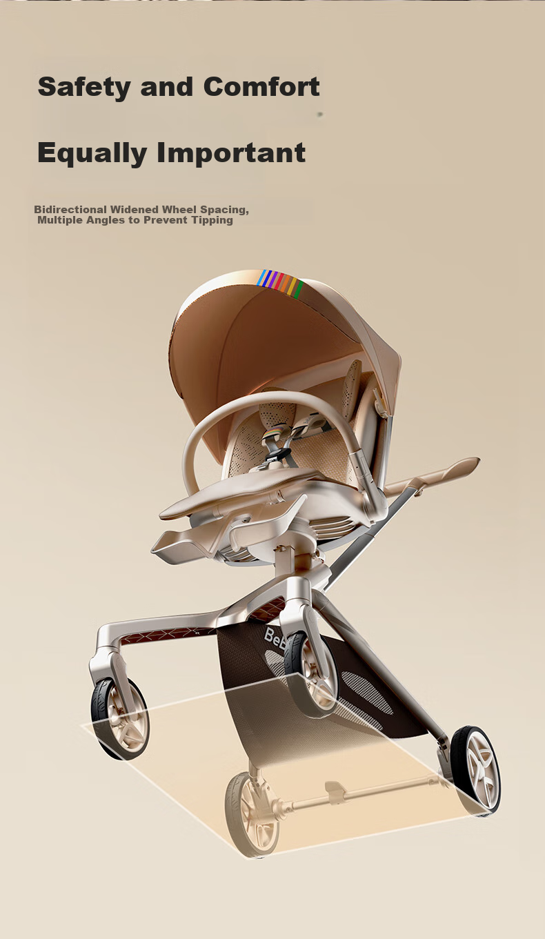 Bebebus Butterfly Stroller Max, Lightweight Foldable Baby Carriage, Reversible Seat And Lie-Flat, Shock-Absorbing, Portable Stroller for Toddlers 11