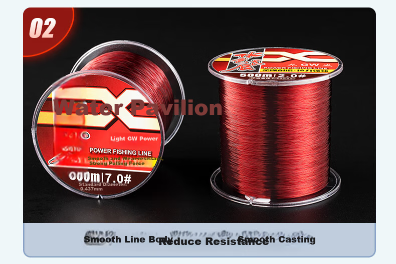 GW No. 2, 500-Meter Light-Colored Good Fortune Fishing Line, Sea Fishing And Rock Fishing Lure Nylon Line, Fishing Tackle with Strong Pulling Force And Wear-Resistant Fishing Line 9