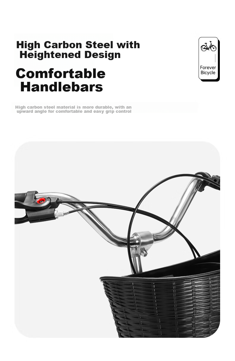 FOREVER City Commuter Bicycle, 26-Inch, 6-Speed, for Men, Women And Teenagers, Urban Leisure, Shopping Bike 11
