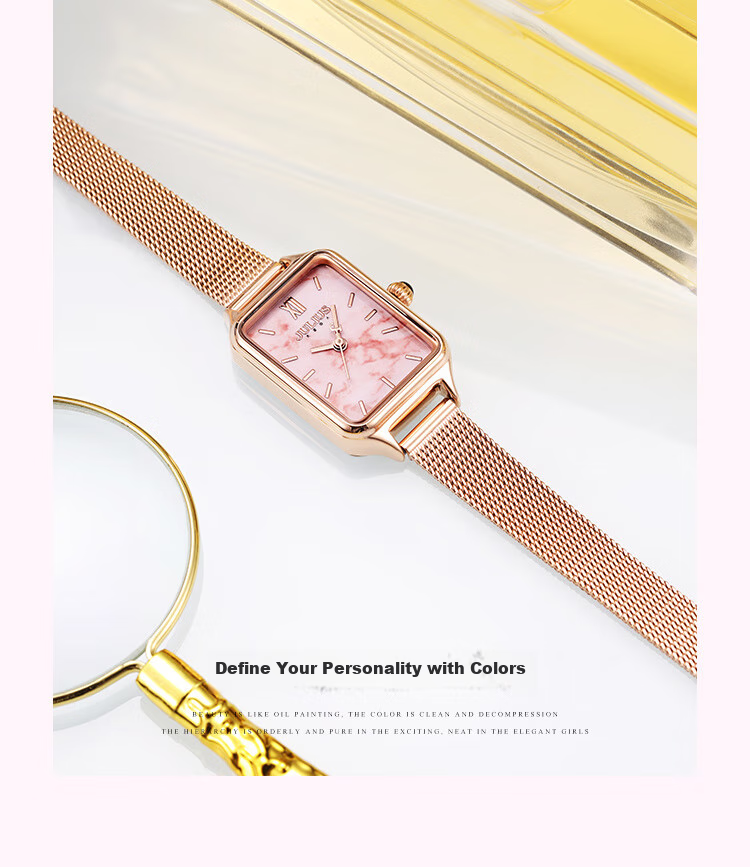 Julius Women's Watch, Simple And Elegant Dial, Fashionable Instagram Style, Waterproof Student Ladies' Watch with Rose Strap, Pink Dial JA-1267A 10