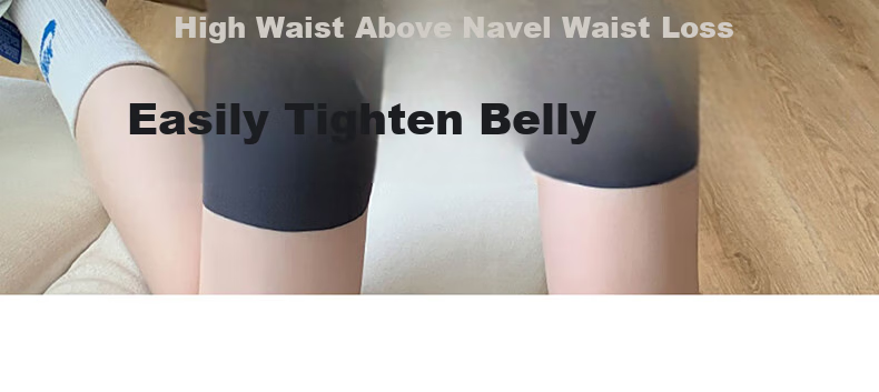 LangSha Shark Skin Five-Point Women's Outerwear Summer Thin Abdomen Control Hip Lift Yoga Cycling Seamless Safety Leggings 6