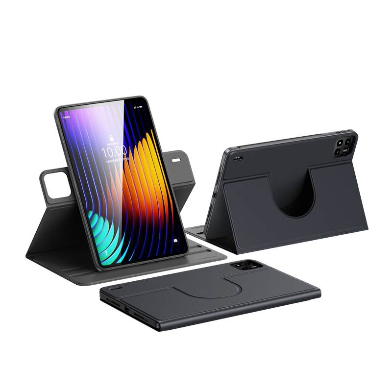 Shanmo Protective Case for Xiaomi Pad 7S Pro, 12.5-Inch, Full Coverage, 360-Degree Rotation, Shockproof Silicone Cover, Black