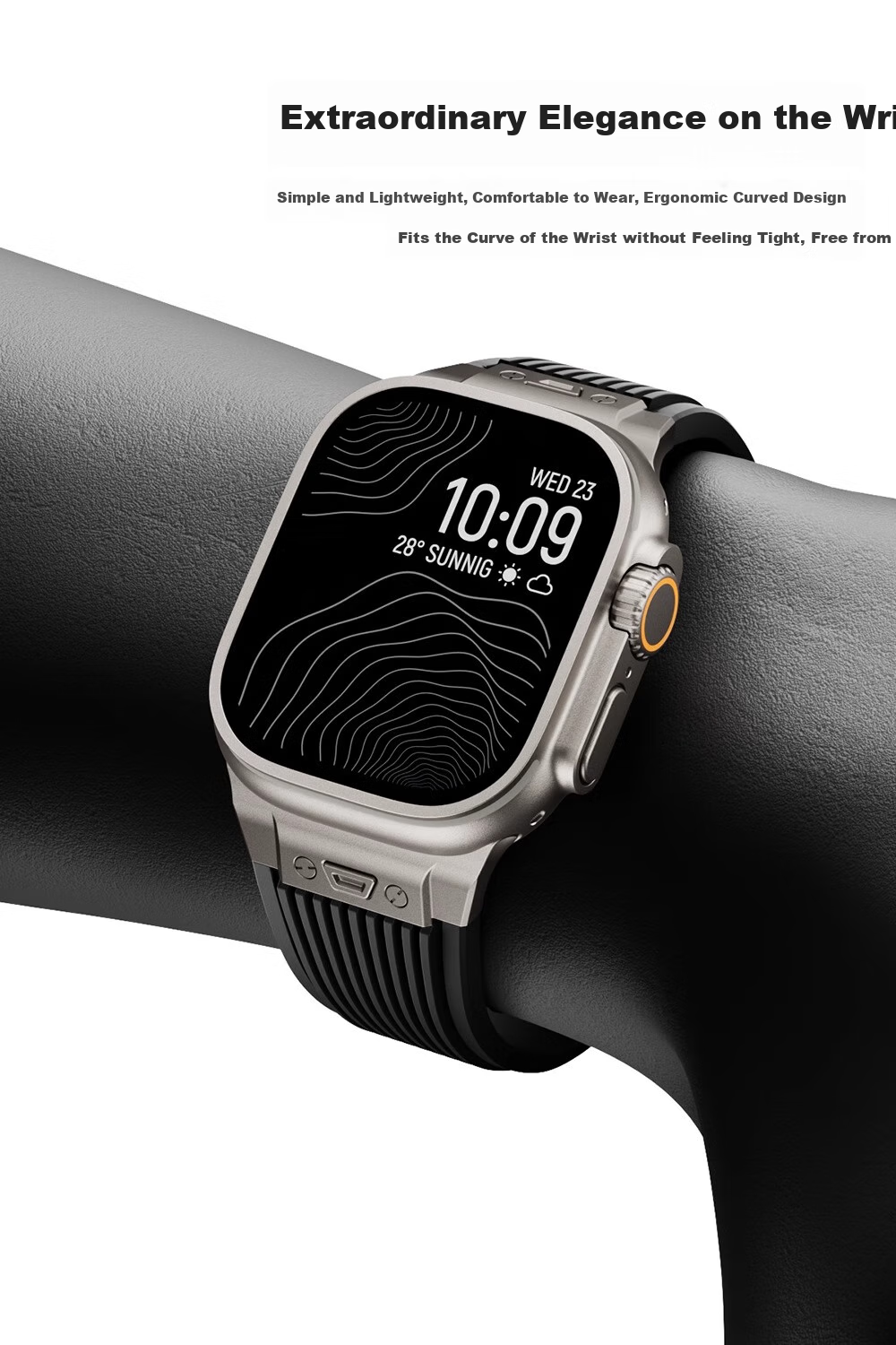 Biaodaige Compatible with Apple Watch S12 Band, S10 Band, S11/S9/S8/S7 Band, Summer Breathable, for Apple Watch Ultra 2/3/4, Big Bang 45/46/49MM, Black 7