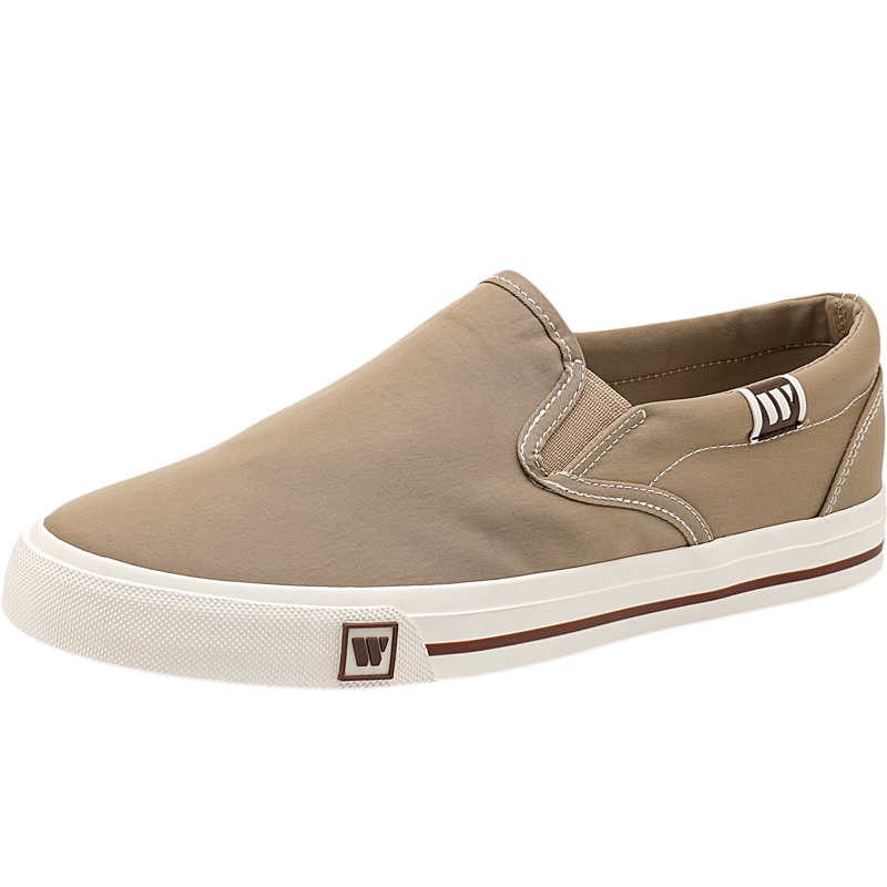 Warrior Canvas Shoes for Men, Breathable Casual Shoes, Simple Versatile Low-Top Sneakers, WXY-L571T, Khaki, Size 39