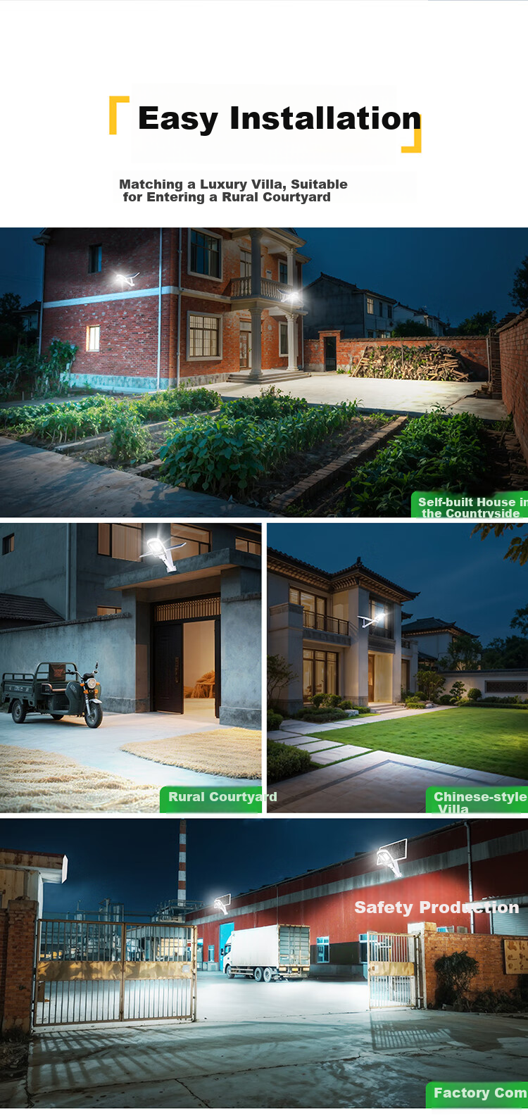 Intelamp Solar Light, Outdoor Yard Street Lamp, Home Garden Light, Floodlight, New Rural Lighting, Automatic Light Switches on at Night 5