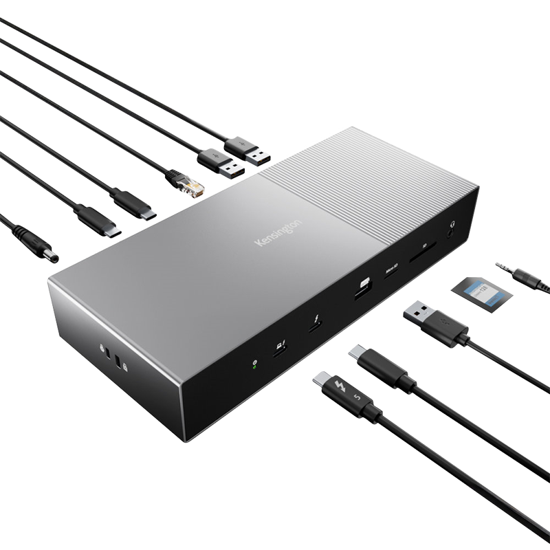 Kensington Thunderbolt 5 Docking Station, Thunderbolt 5 Expansion Dock, Four Independent Displays, 140W Power Supply, 8K Full Thunderbolt 5 Cable SD5000T5, Compatible with M4Pro/Max Macmini