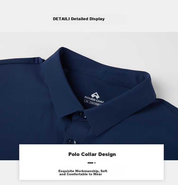 Pioneer Camp Polo Shirt for Men, Summer New Style, Ice Silk Cool Feeling Sun Protection Shirt, Men's Short-Sleeve Business Casual Half-Sleeve T-Shirt 16