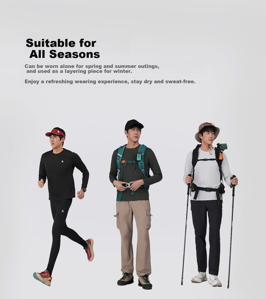 SCALER Quick-Dry T-Shirt Unisex Outdoor Sun Protection UPF50+ Running Crew Neck Long Sleeve Breathable Stretch Top F4216D17 10