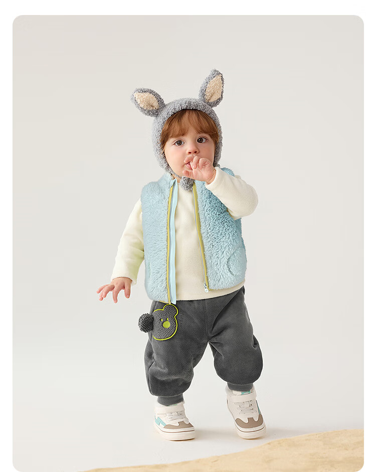 Balabala Kids Vest Boys Girls Jacket Children's Clothing 2025 New Autumn Winter Warm Thick Coral Fleece 209425101204 10
