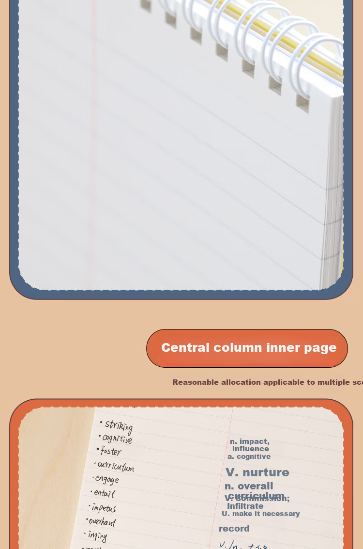 KOKUYO Central Column/8mm Ruled/60 Sheets OB1TOY Co-Branded Panda Store Campus Double Spiral Quick Note Book, Flip-Top, Green, 1 Book WSG-SN0MB66 6