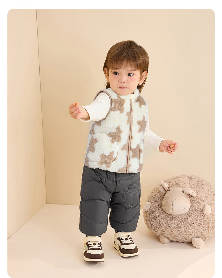 Balabala Kids Vest Boys Girls Jacket Children's Clothing 2025 New Autumn Winter Warm Thick Coral Fleece 209425101204 4