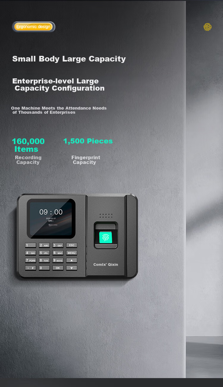 COMIX Attendance Punch Clock Sold by JD Facial Recognition + Fingerprint + Palm Vein Attendance Machine for Work Check-In No Network Or Software Required, One-Click Export Reports F3770S 4