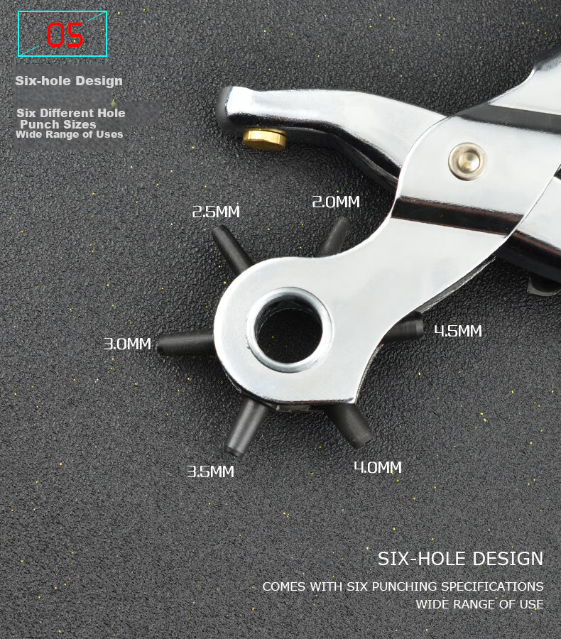 JERXUN Belt And Waistband Hole Puncher, Home Small Hole Puncher, Watch Strap Hole Puncher, Multi-Functional Hole Punching Pliers 9