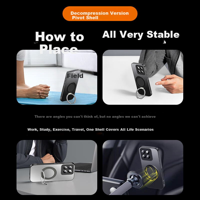 Чехол HOLDZU для Xiaomi 14 Pro, противоударный, с подставкой, матовый, серебристый