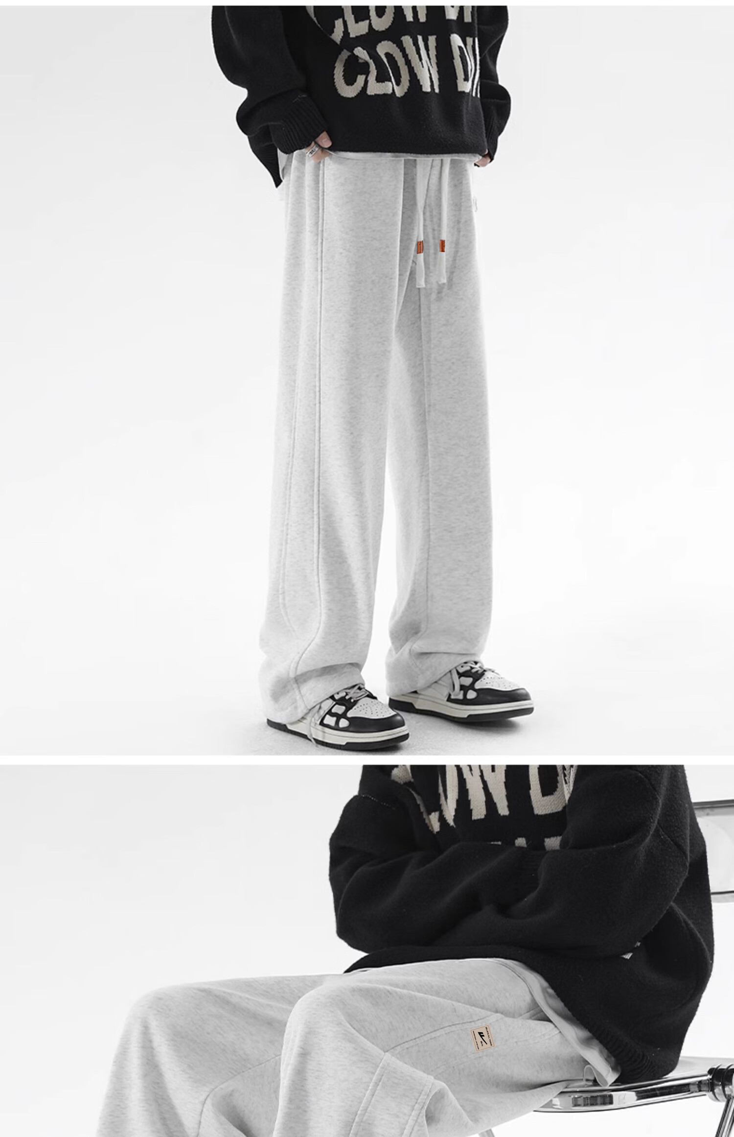 Huili Casual Pants for Men, Loose Drawstring Trousers, Spring And Autumn Wide-Leg Pants, Versatile Straight-Leg Pants, Athletic Long Pants 18