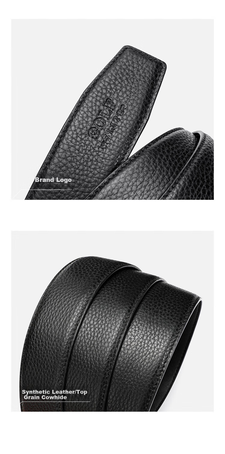 GOLF Men's Belt, Top-Grain Leather, Versatile Business Casual Jeans Belt, Gift Box Packaging, Present for Boyfriend Or Husband 13