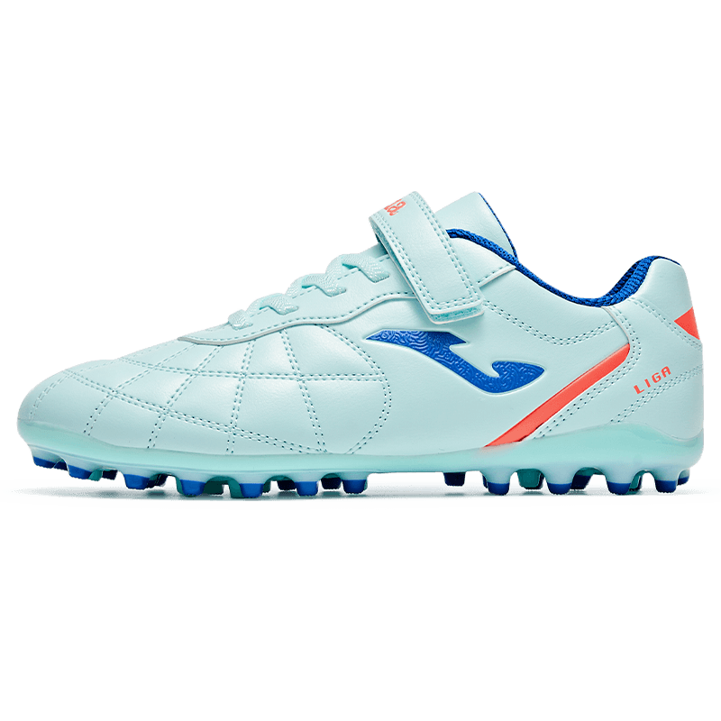 JOMA 2025 New Magic Tape Children's Soccer Shoes MG Short Studs Youth Student Training Shoes Light Blue/Dark Blue Size 37