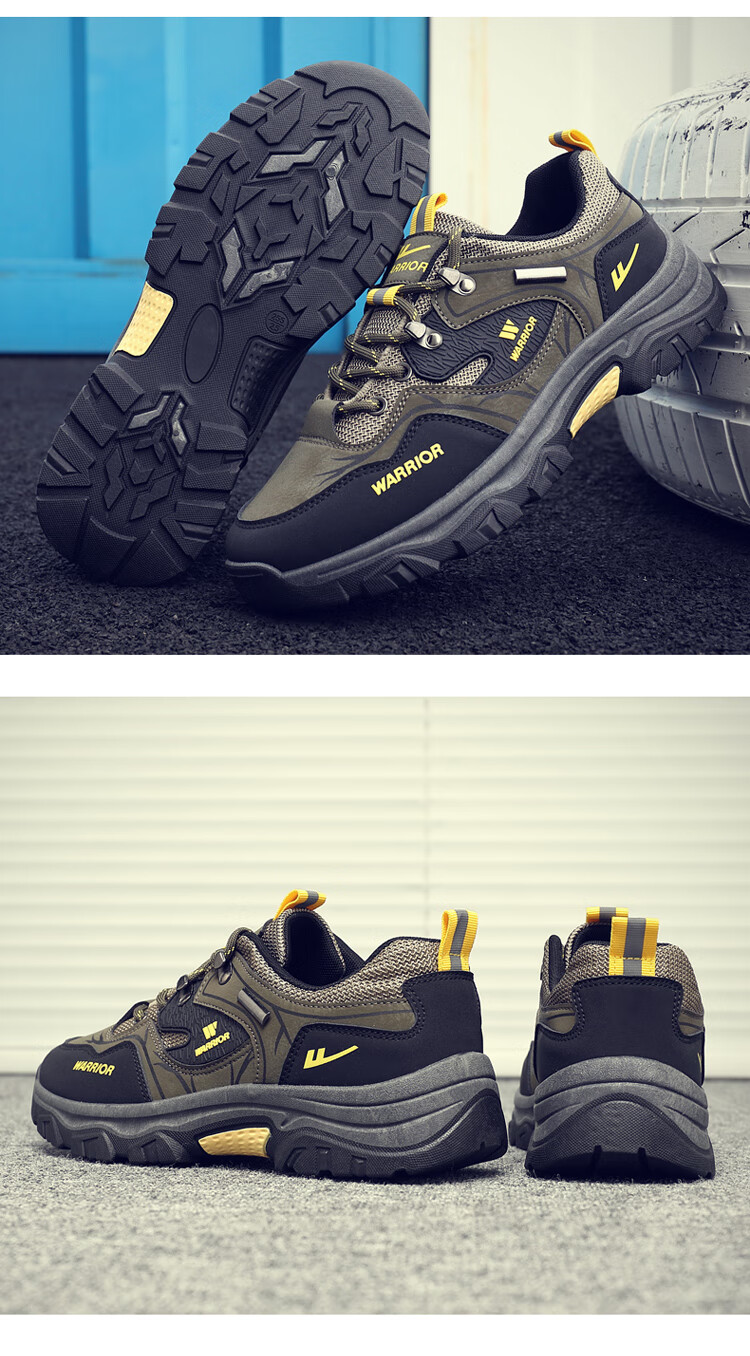 Warrior Men's Summer Breathable Work Office Sports Casual Non-slip Wear-resistant Safety Dad Shoes Black/Grey/Blue 43 23