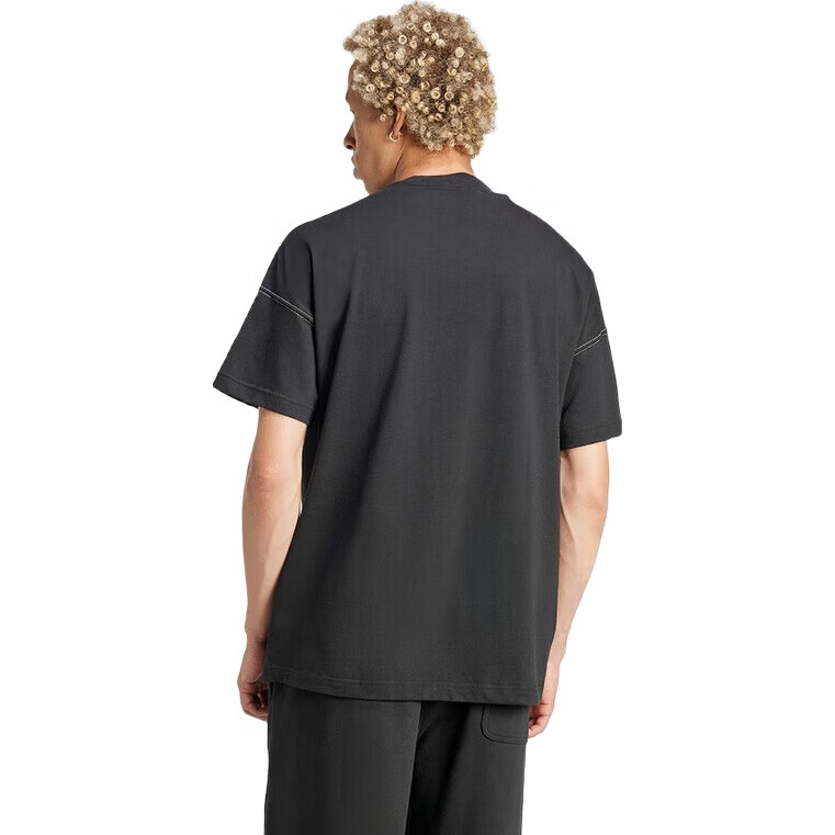 Adidas Summer Men's Trendy Fashion Sports Casual Short-Sleeve T-Shirt, JJ3658, Black, 2XL