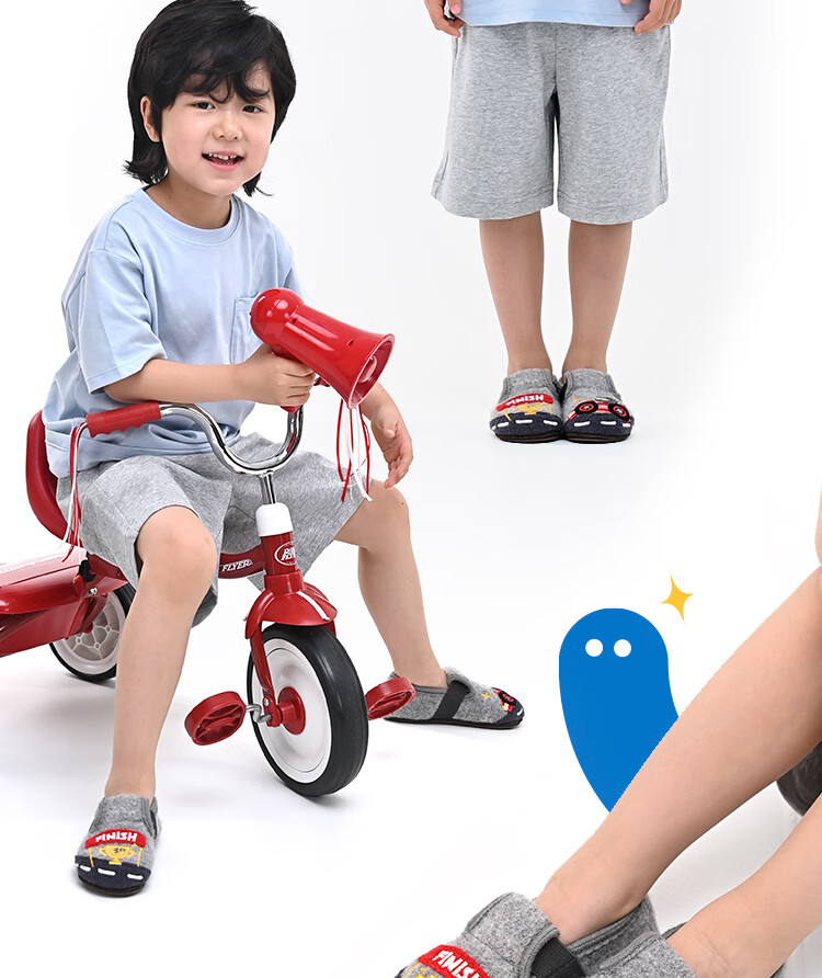 Xiaorong Children's Soft Sole Shoes Racing Car 2-8 Years Boys Indoor Non-Slip Floor Shoes Wool Autumn Winter Warm Cartoon 2