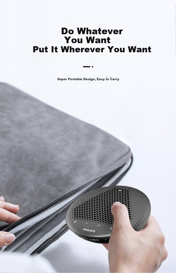 PHILIPS Video Conference Wireless Omnidirectional Microphone, 8-Meter Pickup Range, Speaker And Receiver Integrated, Computer USB Plug-And Compatible with up to Three Devices for Wireless Cascading, Smart Noise Reduction AECS8108 7