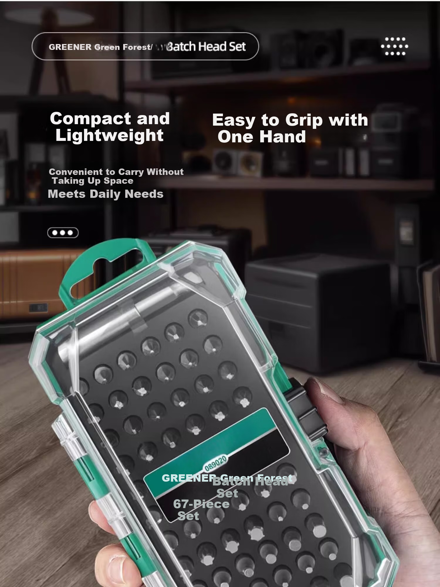 GREENER Screwdriver Bit Set, 50 Pieces, Household Phillips Ultra-Hard Hexagon Torx Electric Screwdriver Bits, High Hardness Anti-Slip 11