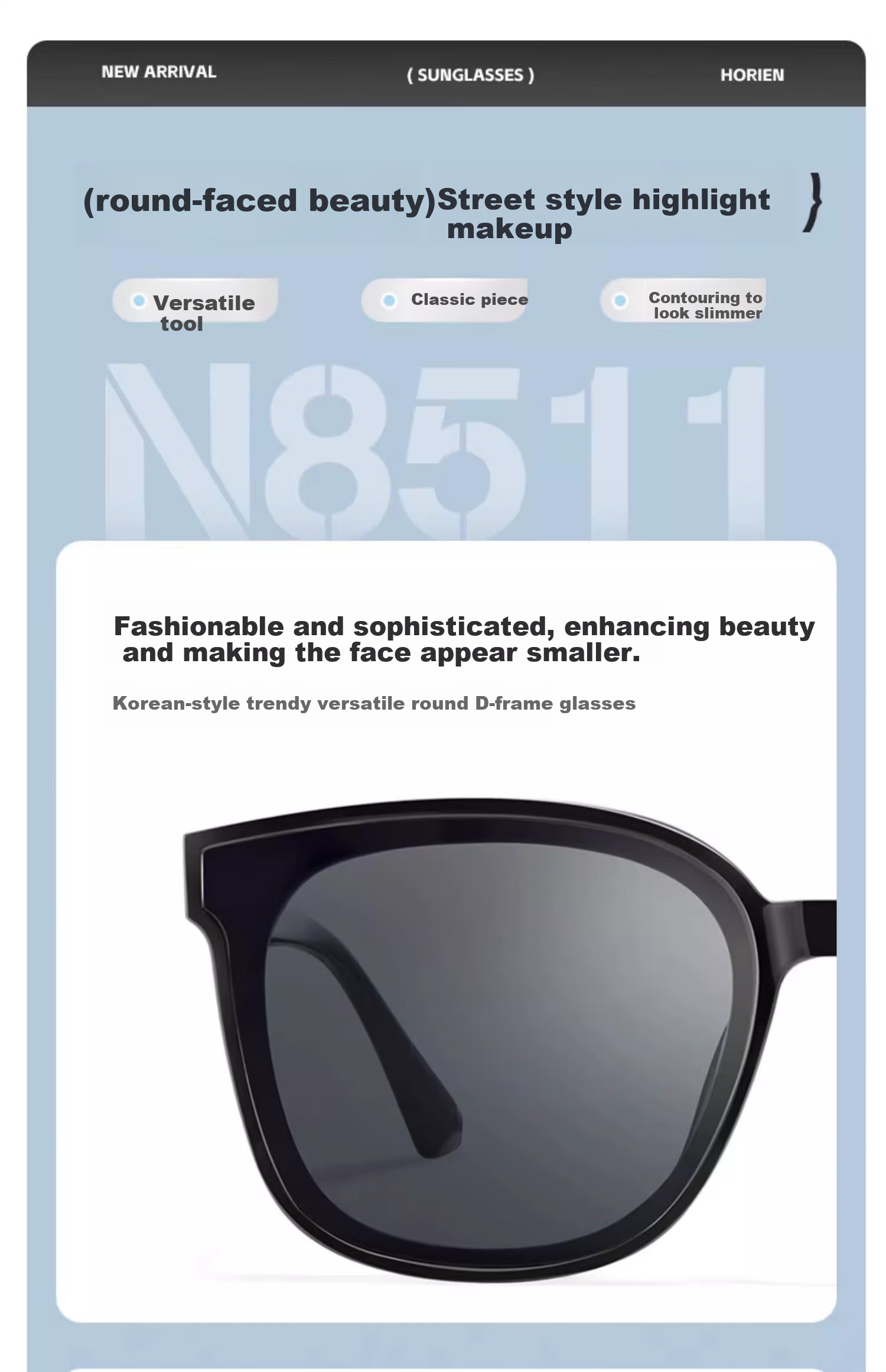 HORIEN Sunglasses for Men And Women, UV Protection Sunglasses, Same Style As Times Teenagers, New Model N8509 for 2025 9