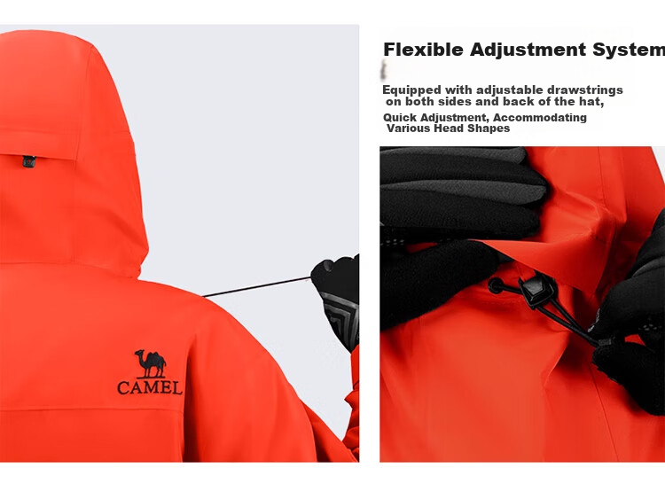 CAMEL Outdoor Windproof And Waterproof Jacket for Men And Women, Bright Color Hiking Coat A35BF00079 L 6
