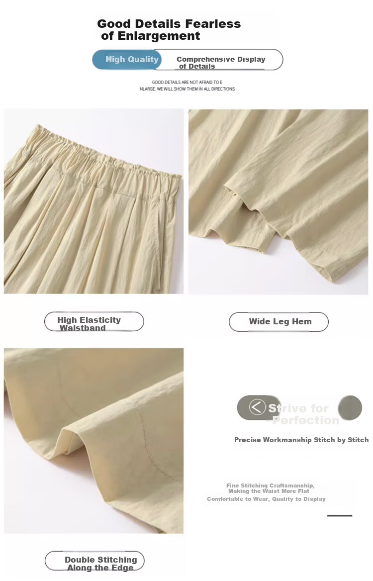 LangSha Women's Pants, Spring And Autumn Thin Style, Slimming Draping Straight Wide-Leg, Casual Loose Linen Floor-Length Loungewear 9
