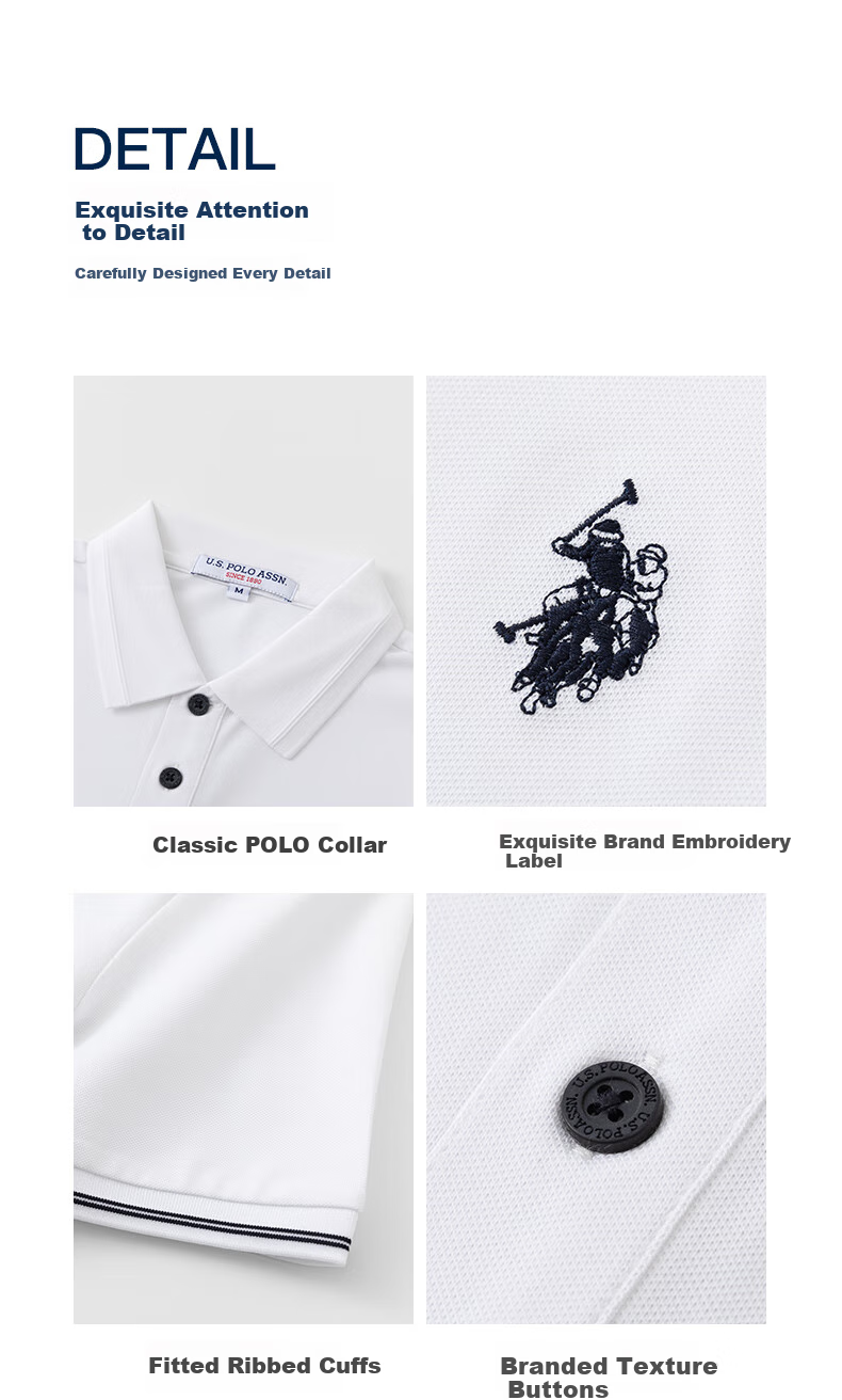 U.S. POLO ASSN. Men's Polo Shirt, Business Casual Summer Short-Sleeve T-Shirt, Collared Half-Sleeve Top, Father's Day Gift 27