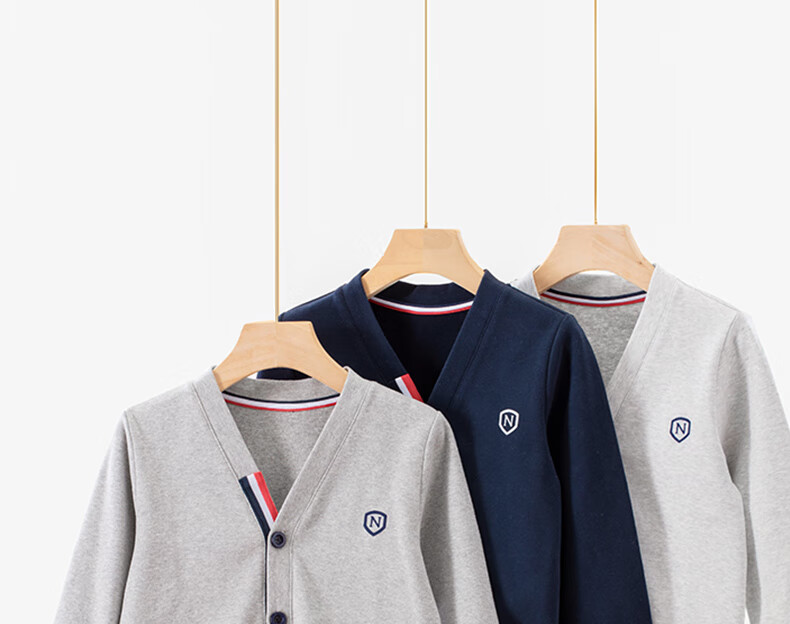 NUBIWU Boys' Cardigan, Spring New Style for Older Children, School Uniform Spring Outfit, Boys' Preppy Thin Jacket, Children's Casual Outerwear 2