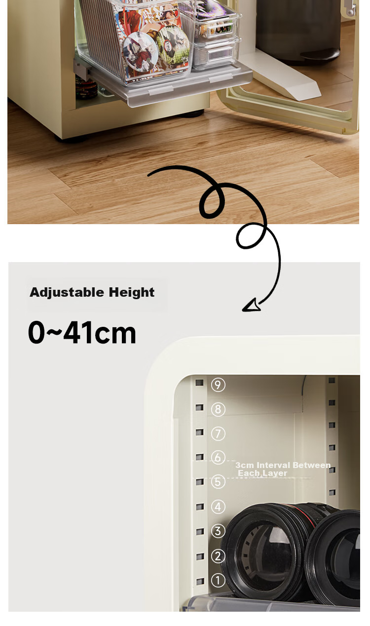 EIRMAI R4M DSLR Camera Electronic Touchscreen Dehumidifying Case, Photography Equipment Drying Cabinet, Professional Lens Vintage Dehumidifying Cabinet with Touchscreen, Cream White 8