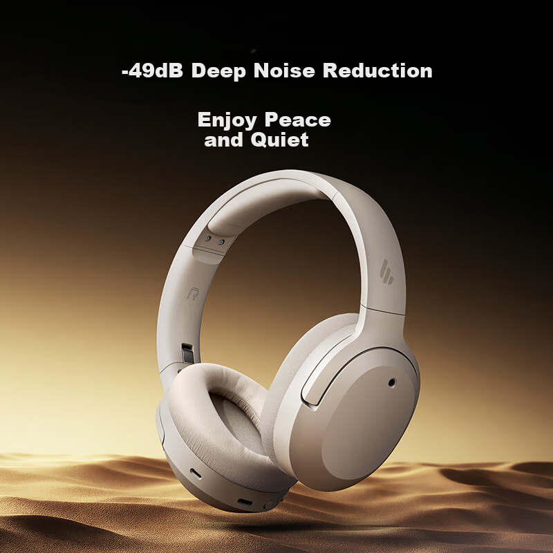 EDIFIER W820NB Premium Edition Over-Ear Active Noise Cancelling Bluetooth Headphones for Mobile Phones, Computers And Laptops with 83-Hour Battery Life, Smoky Pink, Graduation Gift