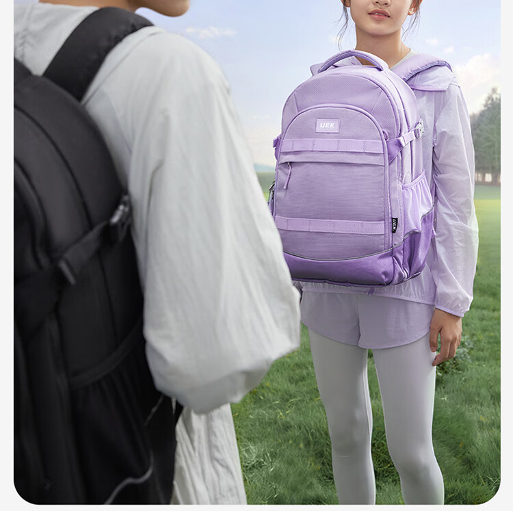 UEK Kids Backpack Girls Schoolbag Primary Secondary Spine Protection Lightweight Boys Meteor Purple Junior High 27