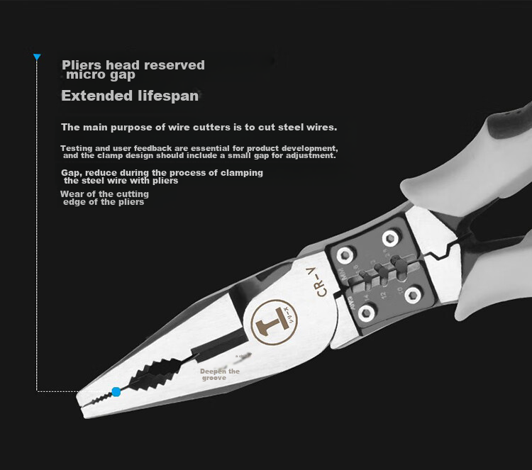 GREENER Pliers, Multi-Functional Wire Cutters for Home Use, Including Stripping Pliers And Cutting Pliers, Electrician's Pliers, 8-Inch Multi-Purpose Wire Cutter 6