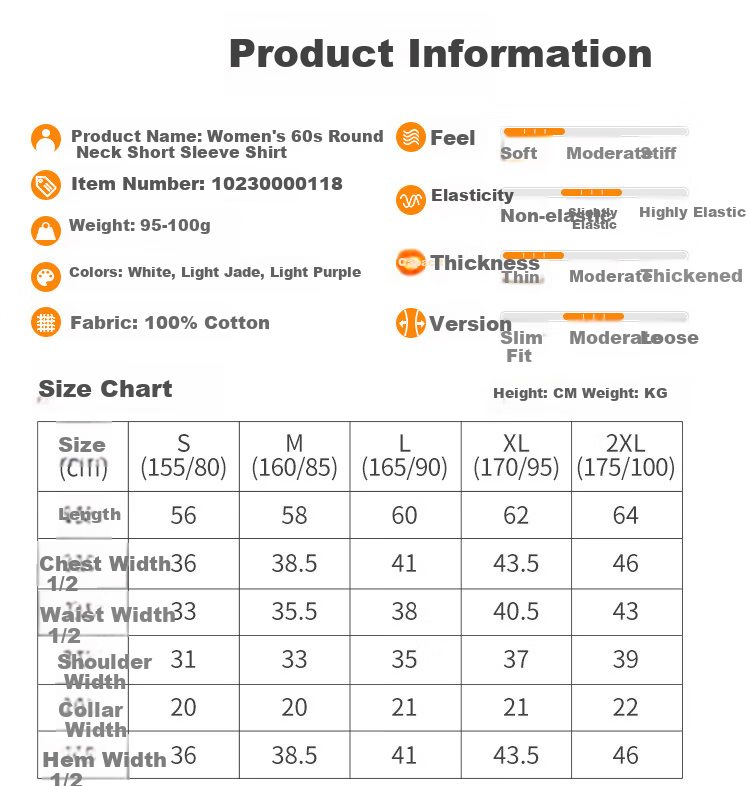 Yiershuang [60 Pieces 100% Pure Cotton] Women's Undershirt Short Sleeve Round Neck All-Cotton Soft Comfortable Base Shirt Pajama T-Shirt 8